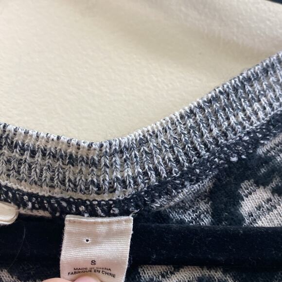 Moth Anthropologie midi small black and white diamond print cotton blend dress - Picture 3 of 7